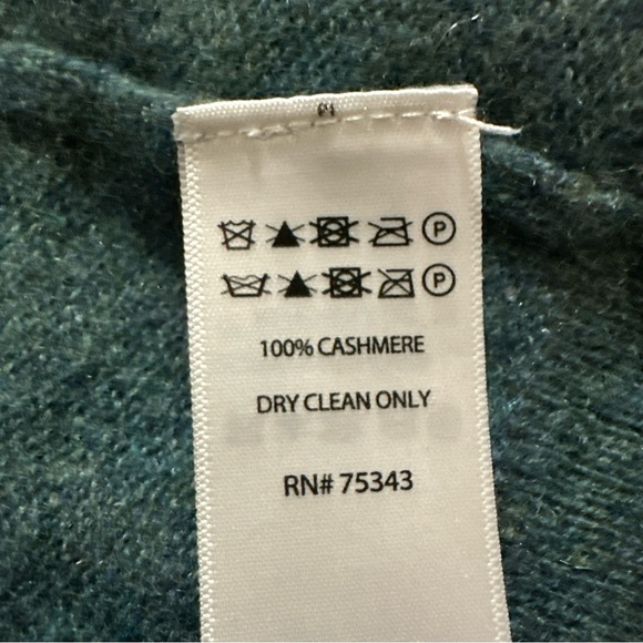 COPY - Tahari Cashmere Light Weight Cardigan Open Front Green Large - Picture 7 of 8